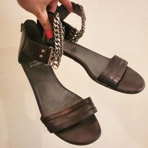 Stuart Weitzman Unique 7.5 Chain Detail Sandals